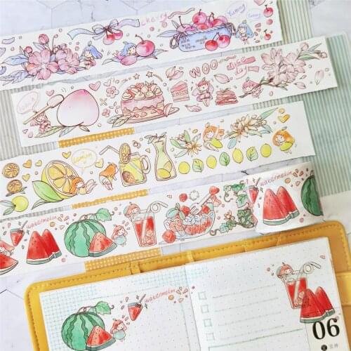 2020 Fairy Fruit Spirit Washi Tapes Bullet Journal Masking Tape Adhesive Tape DIY Scrapbooking Washi Stickers
