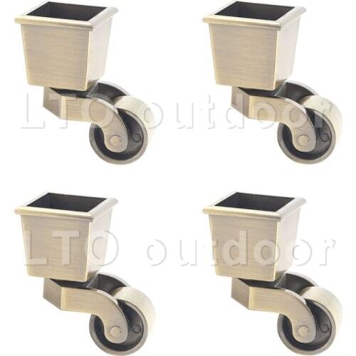 4PCS Zinc Alloy Swivel Caster Wheels Metal Wheel No Noise Heavy Duty Furniture Caster Wheel For Sofa Cabinet Workbench