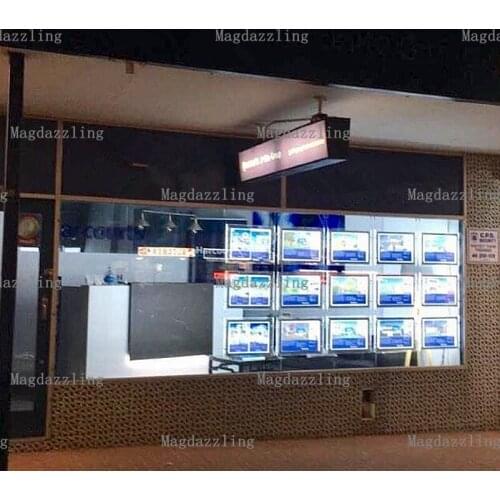 A3 Landscape Single Sided Real estate agent led window display light pocket,led hanging display for Realtors,Real Estate Agency