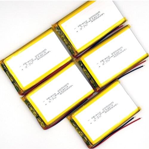5pcs 3.7V 4000mAh 855085 Li-polymer Rechargeable Battery lithium Li-Po ion for MP3 MP4 KTV family microphone with GPS