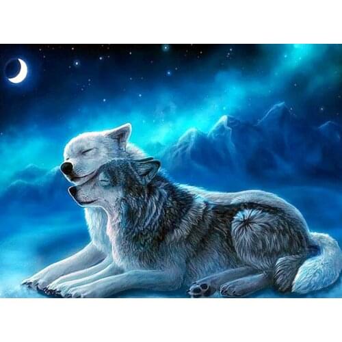 Diamond Painting Animal Wolf Diamond Embroidery for Children Hobby and Handicraft Full Display Rhinestones Pictures Needlework