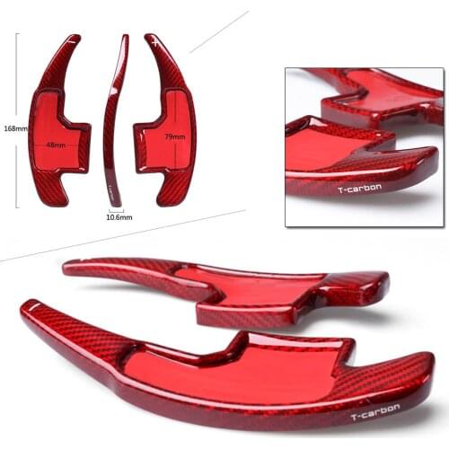 Auto Fiber Steering Wheel Paddle Shift Shifer Extension Trim For Ford Mustang 2015 2016 2017 Car Styling Real Carbon