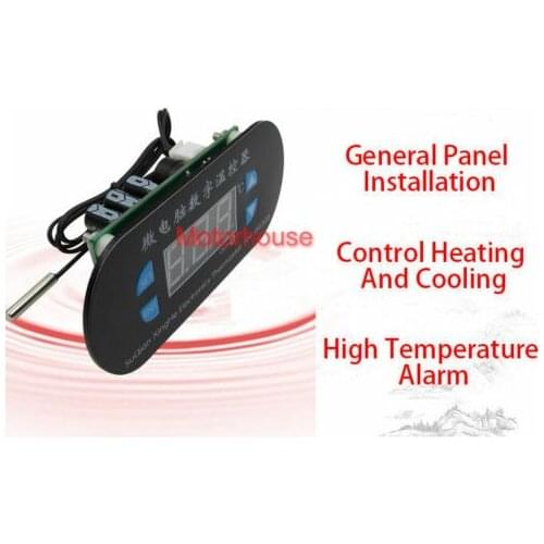 AC 110V 220V Digital Thermostat Temperature Alarm Controller Sensor Meter Red/Blue LED Display Temperature Control Switch