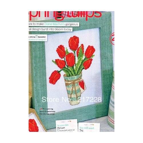14CT Cross Stitches Flowers Valentine Flowers 21*25cm FREE shipping CS-010FL-A