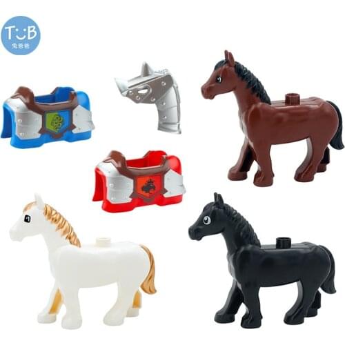 War Horse Character Figure Model Big Building Blocks Accessories Warrior Armor Compatible With Brick DIY Toys Children Gift