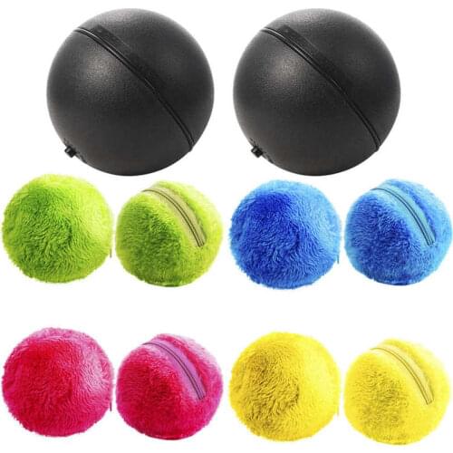 2 Set Magic Roller Ball Toy, Dog Cat Automatic Roller Toys Ball With 2 Rolling Ball And 8x Colorful Cover Mini Robot Cleaner F