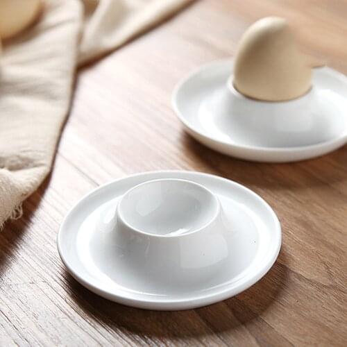 2pcs Ceramic Egg Cup Simple Breakfast Egg Holder Practical Egg Stand Egg Rack Home Restaurant White Egg Rack for Restaurant