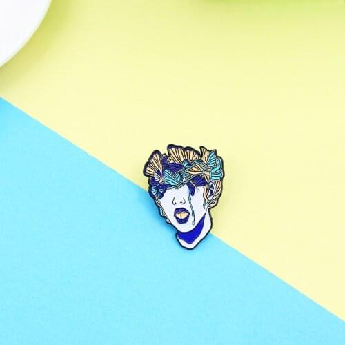 Creative Punk Halloween Daughter Ghost Avatar Enamel Brooch Flower Butterfly Alloy Pins Badge Woman Jewelry Gift For Friends