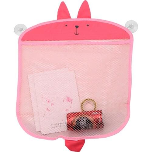 Kitchen Bathroom Storage Bags Wall Sucker Hanging Net Mesh Bag Home Organization Baby Bath Toys Shampoo Organizer Cartoon