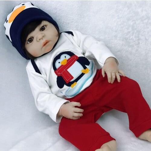 Reborn boy dolls 23"57cm full vinyl silicone reborn baby doll toys for child gift menino bonecas can bathe