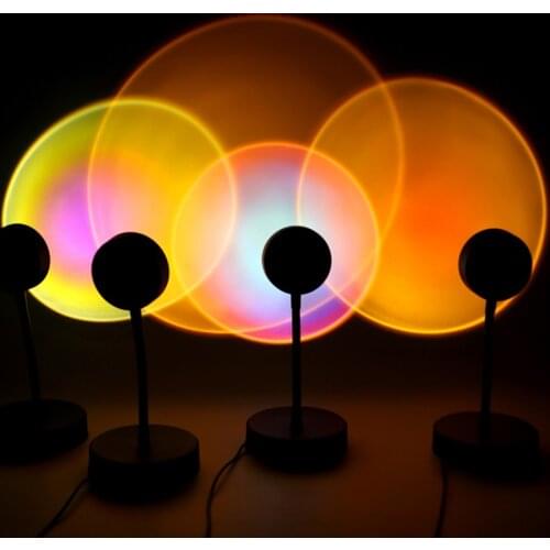 Sunset Lamp Sunset Projector Lamp Atmosphere Led Night Light for Home Bedroom Background Wall Decoration USB Colorful Table Lamp