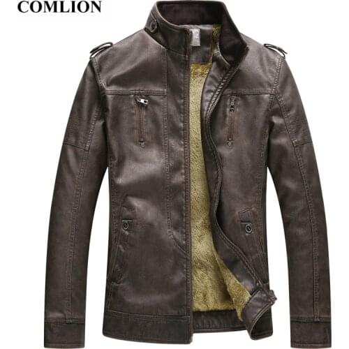 Fashion Design Zipper Coats Washed PU Leather Jacket New Mens Autumn Overcoat Faux Soft Leather Coat Warm Oversized Outwear D4