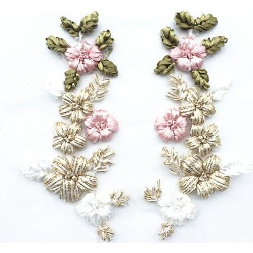 Fashion Flower Sequins beaded Sweater cloth Embroidery patch Applique Handmade bead 3D patch for dress DIY hat