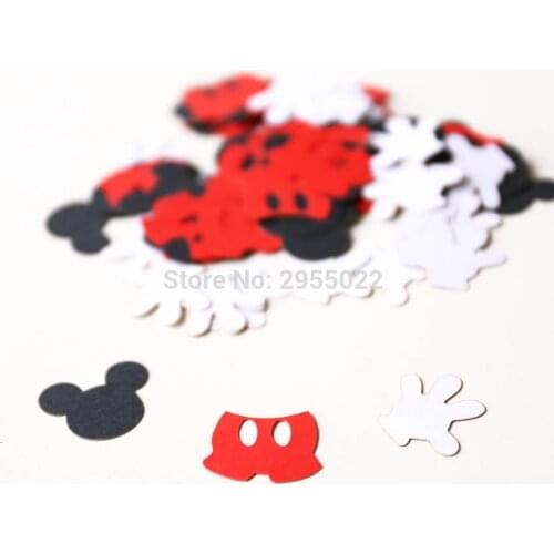 Mouse Confetti,Birthday birthday decoration ,die cut confetti, scrapbooking Red,Black and White confetti