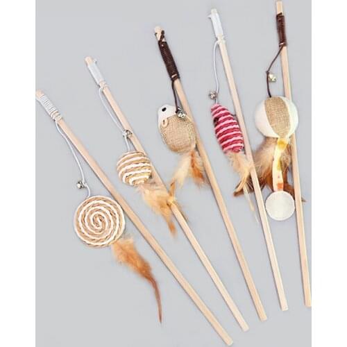 Mouse Funny Cat Stick Wand Funny Feather Teaser Cat Toys Cat Teaser Kitten Toys Toy Supplies Pet Cat Supplies