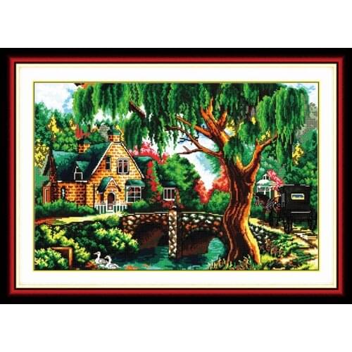 In the woods cross stitch kit 18ct 14ct 11ct count printed canvas stitching embroidery DIY handmade needlework
