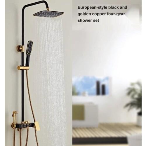 Bathroom Copper Black Gold Shower Head with Bidet Faucet Bathroom Shower Set Household Shower