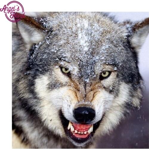 NEW 3D Diamond Painting Cross Stitch Snow Wolf Crystal Needlework Diamond Embroidery Full square Diamond Decorative