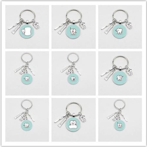 2020 new dental glass keychain for dentists, dental assistant gifts, dental care keychain