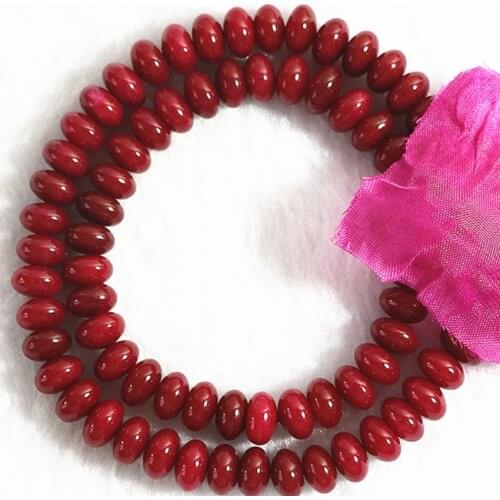 Newly red jades natural stone chalcedony 5X8mm hot sale stone fashion abacus faceted loose beads diy jewelry making 15" B170
