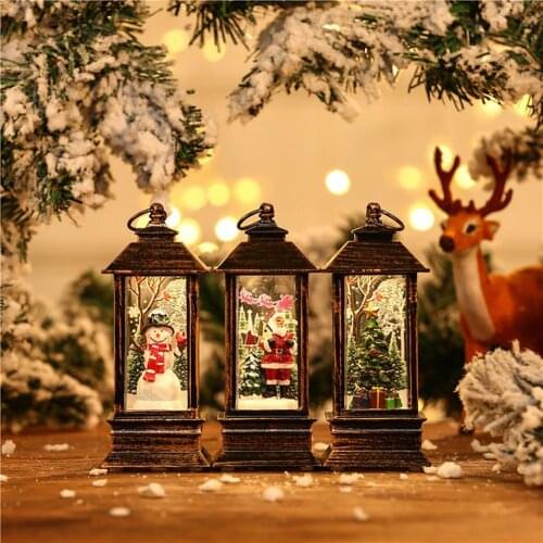 Attractive Christmas Light Eye-catching Eco-friendly Cartoon Design Plastic Glowing Xmas Santa Claus Ornament for Household
