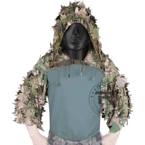 ROCOTACTICAL Breathable Sniper Ghillie Hood with Laser-Cut 3D Leaves, Lightweight Ghillie Suit, Viper Hood for Airsoft, Hunting