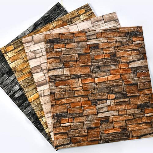 70cmx77cm Self-adhesive Wallpaper Foam Brick Waterproof 3D Three-dimensional Home Decoration Wall Sticker
