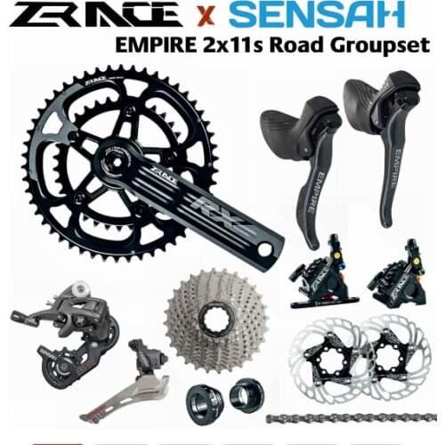 SENSAH EMPIRE + ZRACE Crank Brake Cassette Chain, 2x11 Speed, 22s Road Groupset, for Road bike Bicycle 5800, R7000