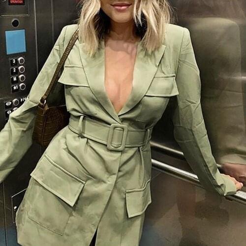 Spring Autumn Women Fashion Coat 2021 Newest Polyester Solid Color V-neck Long Sleeve Waist Slimming Warm Coat Plus Size куртки