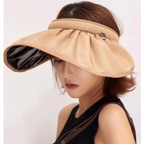 2021 New Big Brim Summer Hats for Women Empty Top Sun Cap Sunshade Sunscreen Sun Protection Beach Hat Ladies Hats Chapeau Femme