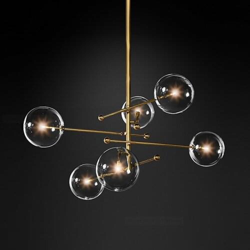 Modern Led Chandeliers Nordic Chandelier Lighting Kitchen Hanging Lamps Living Room Pendant Lamps Bar Glass Ball Light Fixtures