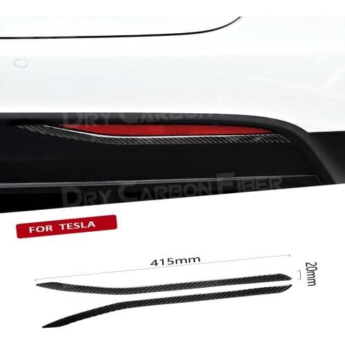 Carbon Fiber Exterior Trims Rear Reflector Fog Light Lamp Cover Trim Frame Garnish Sticker For Tesla Model X 2015-2019