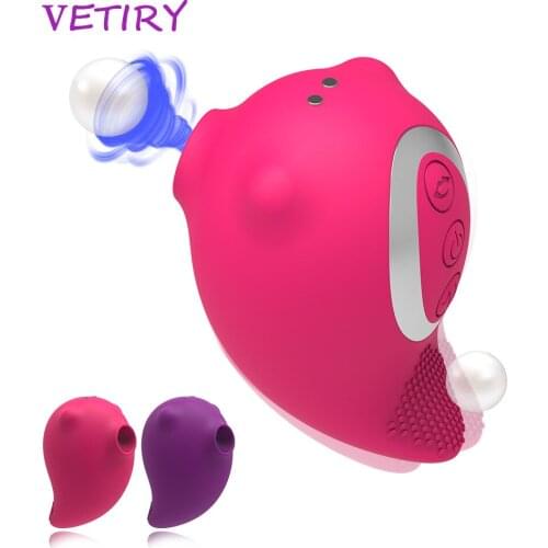 VETIRY Nipple Clit Stimulator Oral Sucker Female Masturbation G Spot Massage Vaginal Sucking Vibrator Adult Sex Toys for Women