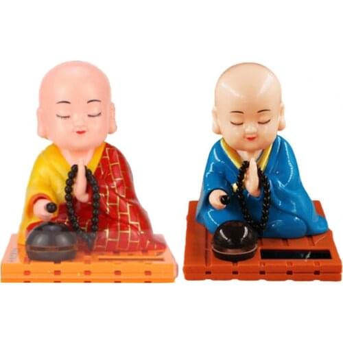 Solar Powered Shaking Head Monk Toy Shaking Head Monk for Home Office Desk Car Ornament Crafts Gift Car Ornament