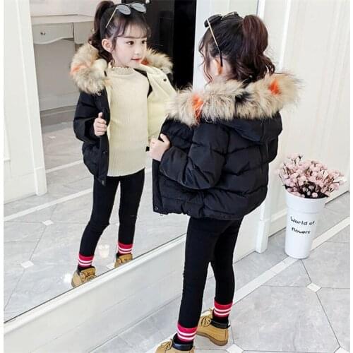 1-6Y Girls Winter Warm Jackets Coats Boys Jackets Baby Girls Jackets Artificial Fur Fashion Kids Hooded Outerwear Coat 1-6 Years