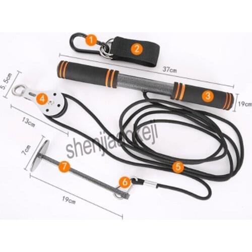 1PC Comprehensive Training Device Handle + Drawstring + Lanyard + Pulley + Iron Buckle(7#/9#) Bracket Fitness Equipment Tool