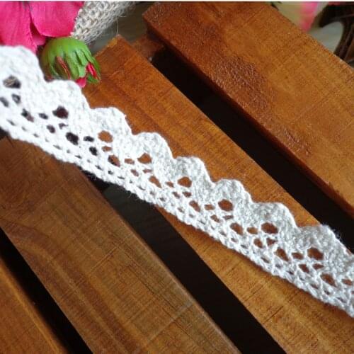 Zakka Style 100% Cotton Lace Ribbon 17mm x 5yards White/Black Sewing Tape, white Lace Webbing, Cluny Lace Trim