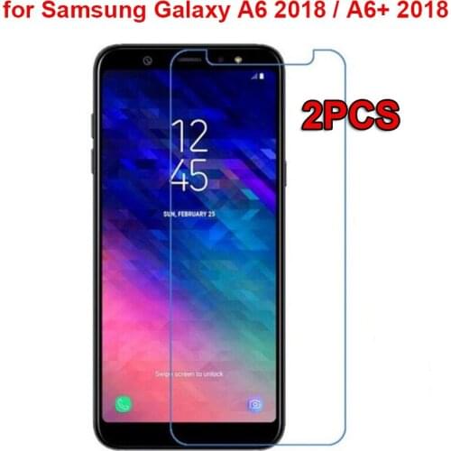 2Pc Tempered Glass for Samsung Galaxy A6 2018 Screen Protector 2.5D Phone Protective Film for Samsung A6 Plus 2018 A6+ On Glass