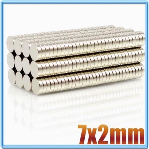 20/50/100/500/1000Pcs N35 Round Magnet 7x2 mm Neodymium Magnet Permanent NdFeB Super Strong Powerful Magnets 7mm x 2mm 7*2