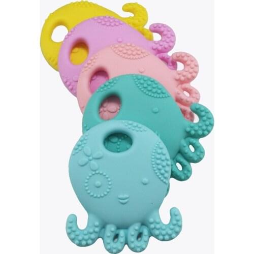 Sutoyuen 20PCS BPA Free Safe and Natual Silicone Octopus Teething Baby Teether Toy Pacifier Chewable Pendant Nursing Necklace