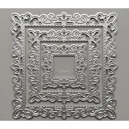 2021 Square Lace Metal Cutting Dies DIY Scrapbooking Paper Photo Album Crafts Mould Cards Embossing Mold Stencils for Decor