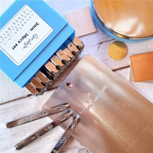 36pcs/set Cute alphabet number stamping punch leather logo letters stamps jewelry DIY tag silver metal puncher