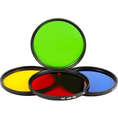 37 40.5 46 49 52 55 58 62 67 72 77 82 mm full Red Blue Green Purple Yellew orange Color lens Filter for canon nikon sony camera