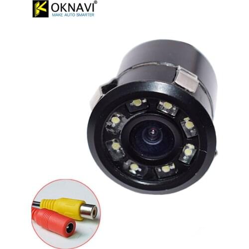 OKNAVI Car Rear View Camera CCD Reverse Image HD Back Up Camera Waterproof Night Vision with 8 LED Light Parking Camera
