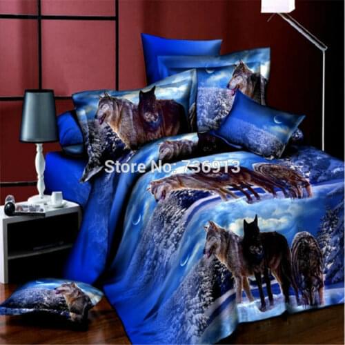 Fast Shipping 3D Many Wolf Animal 4pcs Bedding Sets In stock