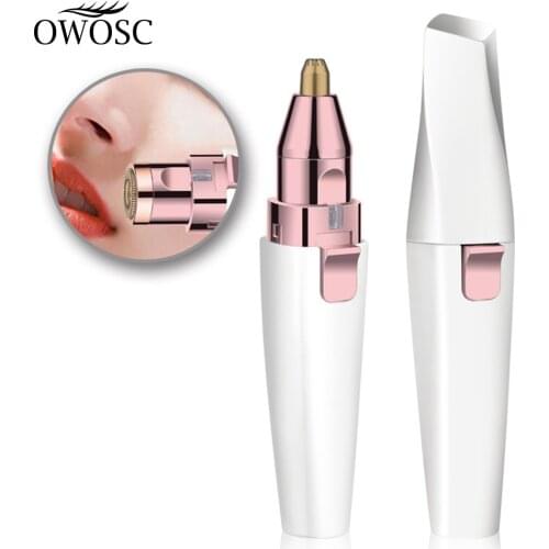 OWOSC 1PC Electric Eyebrow Trimmer Makeup Painless Eye Brow Epilator Mini Shaver Razors Portable Facial Hair Remover For Women