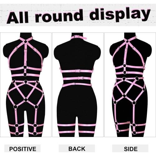 Erotic Lingerie Fashion Leather Harness Belts Elastic Bondage Women Sexy Bdsm Garter Straps Suspenders Waist Goth Accessories