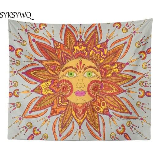 Sun tapestry mandala wall hanging cloth wall decor mural polyester fabric wall cloth tenture murale wall blanket