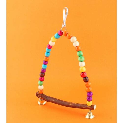 Bird Toy Wooden Parrot Swing Pet Bird Parrot Parakeet Budgie Cockatiel Cage Hammock Swing Toys Hanging Toy Parrot Hanging Toys