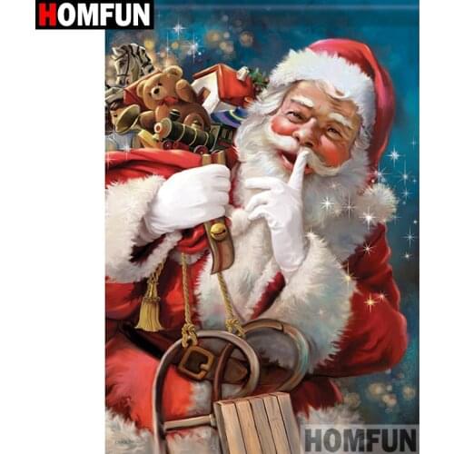 HOMFUN Full Square/Round Drill 5D DIY Diamond Painting "Santa Claus"Embroidery Cross Stitch 3D Home Decor Gift A17561